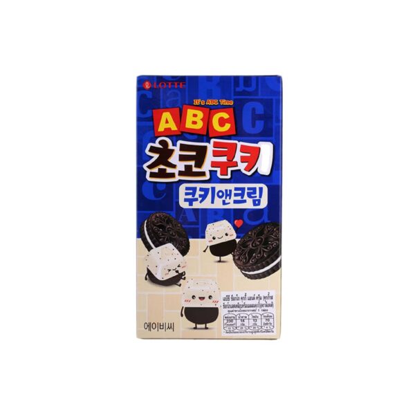 Печенье ABC Choco Cookie&Cream, шоколадное с слив.прослойкой, Lotte ...