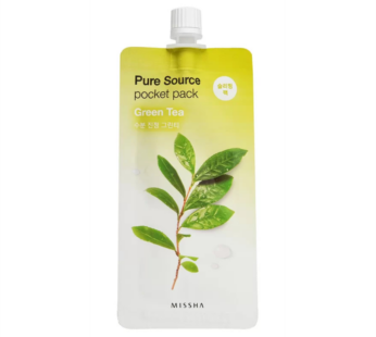 Ночная несмываемая маска для лица с зеленым чаем Missha Pure Source Pocket Pack, Ю. Корея, 10мл.