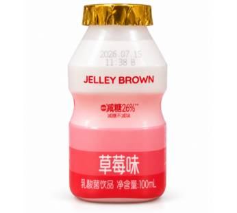 Напиток молокосодержащий с лактобактериями Jelley Brown клубника, 100мл.
